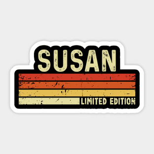 Susan Name Vintage Retro Limited Edition Gift Sticker